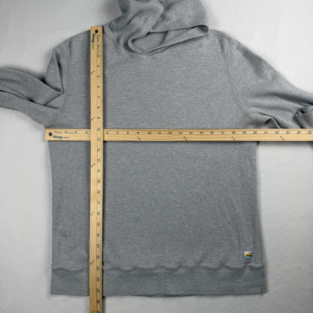 Vuori Men's Waffle Knit Hoodie Long Sleeve Shirt Gray Medium - Picture 3 of 7